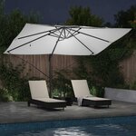 vidaXL Parasol Roma à Bras Déporté Beige et Noir 352 x 251 x 265 cm