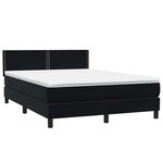 vidaXL Sommier à lattes de lit avec matelas et LED noir 160x220 cm velours