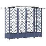 vidaXL Lit Élevé avec Treillis et Toit Gris 203 5 x 40 x 123 cm PP