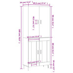 vidaXL Buffet haut Chêne sonoma 69 5x34x180 cm Bois d'ingénierie