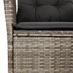 vidaXL Ensemble à manger de jardin 3 Pièces coussins gris résine tressée