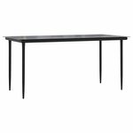vidaXL Ensemble à manger jardin coussins 7 Pièces gris poly rotin verre