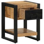vidaXL Table de chevet 35x34x45 cm bois de manguier massif brut