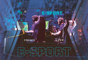 Bloc 1 timbre - L'e-sport - Lettre verte