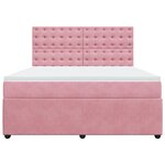 vidaXL Sommier à lattes de lit avec matelas Rose 180x200 cm Velours