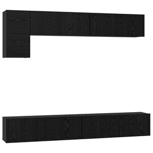 vidaXL Ensemble meuble TV Montage mural 5 Pièces Chêne noir