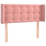 vidaXL Tête de lit avec oreilles Rose 93x16x78/88 cm Velours