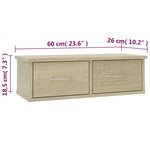 vidaXL Étagère murale avec tiroirs Chêne sonoma Bois d'ingénierie