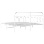 vidaXL Cadre de lit métal sans matelas et tête de lit blanc 180x200 cm