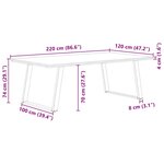 vidaXL Table à manger marron clair bois de chêne massif rectangulaire