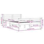 vidaXL Cadre de lit Bois massif 140x190 cm