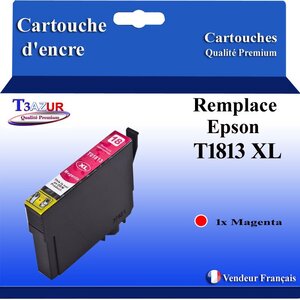 T3AZUR- Cartouche Compatible avec Epson T1813 T1803 T18XL Magenta