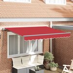 vidaXL Auvent Rétractable Rouge 250 x 200 cm Polyester  Aluminium