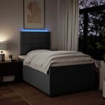 vidaXL Sommier à lattes de lit avec matelas Gris foncé 120x200cm Tissu