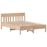 vidaXL Lit bibliothèque sans matelas 140x190 cm bois de pin massif