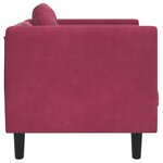 vidaXL Fauteuil avec coussin rouge bordeaux velours