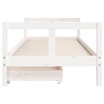 vidaXL Cadre de lit enfant tiroirs blanc 80x200 cm bois de pin massif