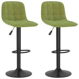vidaXL Tabourets de bar lot de 2 vert clair velours