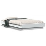 vidaXL Cadre de lit avec lumières LED blanc 90x200cm bois d'ingénierie