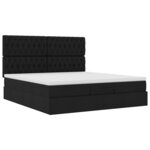 VidaXL Cadre de lit ottoman avec matelas noir 160x200 cm tissu