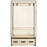 vidaXL Garde-robe Crème 87 x 49 x 159 cm Tissu