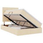 vidaXL Lit de rangement LED avec matelas Crème 120 x 190 cm Tissu