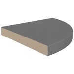 vidaXL Étagère d'angle flottante gris brillant 35x35x3 8 cm MDF