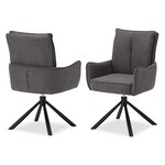 Lot 4 chaises oeuf modernes anthracite tissu