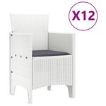 Ensemble de salle à manger de jardin vidaXL de 13 pièces avec coussins en poly rattan blanc