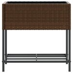 vidaXL Jardinières avec étagère 2 Pièces brun 70x28x70 cm résine tressée