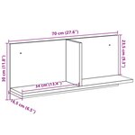 vidaXL Armoire murale 70x16 5x30 cm chêne artisanal bois d'ingénierie