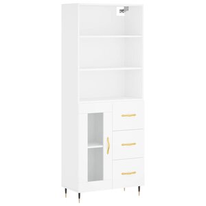 vidaXL Buffet haut Blanc 69 5x34x180 cm Bois d'ingénierie