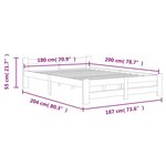vidaXL Cadre de lit sans matelas blanc bois massif de pin 180x200 cm