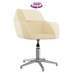 vidaXL Chaises pivotantes à manger lot de 2 Crème Tissu