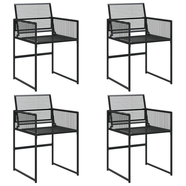 vidaXL Chaises de jardin lot de 4 noir résine tressée