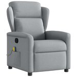 vidaXL Fauteuil de massage inclinable Gris clair Tissu