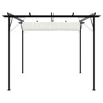 vidaXL Pergola avec toit rétractable Blanc crème 3 x 3 m Acier