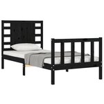 vidaXL Cadre de lit sans matelas noir 100x200 cm bois massif de pin
