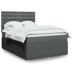 vidaXL Sommier à lattes de lit avec matelas Gris foncé 140x200cm Tissu