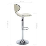 vidaXL Tabourets de bar lot de 2 crème similicuir