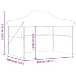 vidaXL Tente de réception pliable avec 3 parois 280x410x315 cm Acier Blanc