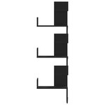 vidaXL Étagère murale d'angle noir 45x45x147 cm bois d'ingénierie