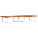 vidaXL Étagère de vasque murale acier et bois massif d'acacia