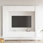 vidaXL Ensemble de meubles TV 8 Pièces Blanc Bois d'ingénierie
