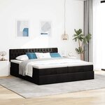 VidaXL Cadre de lit ottoman avec matelas noir 160x200 cm tissu