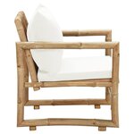 vidaXL Chaises de jardin lot de 2 avec coussins et oreillers Bambou