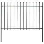vidaXL Clôture de jardin avec dessus en lance Acier 1 7 x 1 2 m Noir