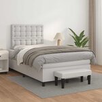 vidaXL Sommier à lattes de lit avec matelas blanc 120x190cm similicuir