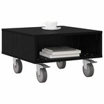 vidaXL Table d'appoint avec roues Chêne noir 50 5 x 50 x 30 cm