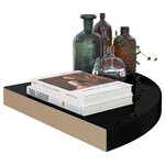 vidaXL Étagère d'angle flottante noir brillant 35x35x3 8 cm MDF